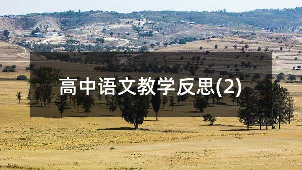 高中语文教学反思(2)