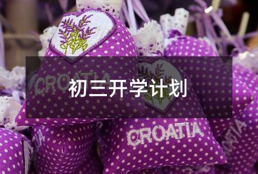 初三开学计划