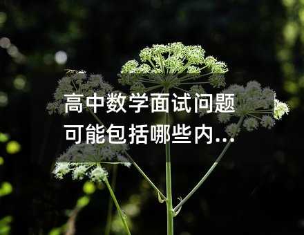 高中数学面试问题可能包括哪些内容?