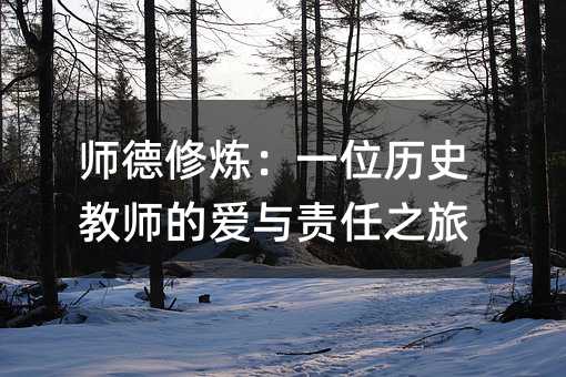 师德修炼:一位历史教师的爱与责任之旅