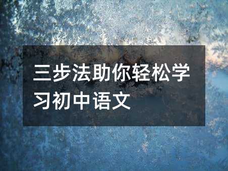 三步法助你轻松学习初中语文